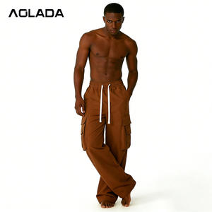 하이 퀄리티 & 최저가 남성 아웃도어 캐주얼 전술 사이드 포켓 카고 바지 맞춤형 단색 바지 - Product Image 4