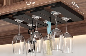 Simplicity Hanging Shelving Goblet Hanger <strong>Wine</strong> Glass <strong>Rack</strong> Stainless Steel Large Capacity Goblet Hanger Hanging Shelf - Product Image 5