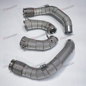 2.99"-3.5" OEM Heat Shield Reducing Exhaust Downpipes Exhaust Pipes for BMW F90 M5 S63B44B 4.4T 2018-2021 - Product Image 2