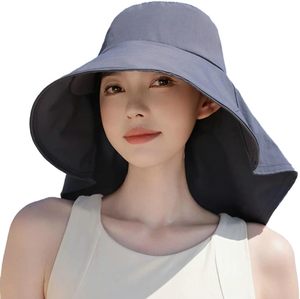 Sombrero de Paja Anti-UV de Verano para Mujer, con Protección para el Cuello, Moderno, para Viajes, Playa y Pesca - Product Image 1