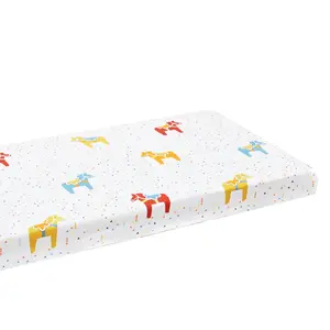 便携式可转换Playard床垫套超柔软透气100% 棉婴儿床床单婴儿套装摇篮床垫套
