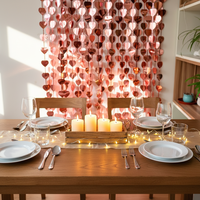 Décoration murale de fête 1x2m, fond en forme de cœur, rideaux en feuille de pluie, toile de fond pour mariage, Saint-Valentin, anniversaire