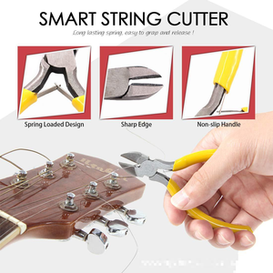 <span class=keywords><strong>Kit</strong></span> de Herramientas de Reparación y <span class=keywords><strong>Mantenimiento</strong></span> de <span class=keywords><strong>Guitarra</strong></span> Eléctrica de 45 Piezas con Bolsa de Transporte, Regla de Acción de Cuerdas, Lima de Luthier, Clavijas de Puente - Acero Metálico Duradero - Product Image 4