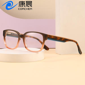 Monturas de Gafas de Acetato Cuadradas Wenzhou, Montura Completa Antideslizante, Lentes Planas Unisex 1076 - Product Image 4