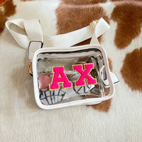 Sacs approuvés pour les stades, sac à bandoulière transparent en PVC chenille, sac à main transparent pour concert
