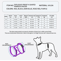 Harnais pour chien SHIYUAN réglable à 5 points avec anneau en D, gilet de promenade en nylon de type H anti-évasion pour chiens de taille moyenne et grande