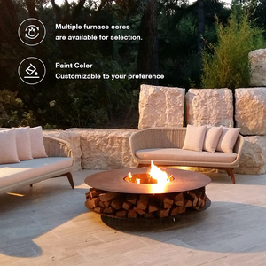 Villa BBQ <b>Fire</b> <b>Pit</b> Grill Outdoor Freestanding Round Fireplace Firepit Wood/Gas/Alcohol Furnace Core <b>Fire</b> <b>Pit</b> - Product Image 3