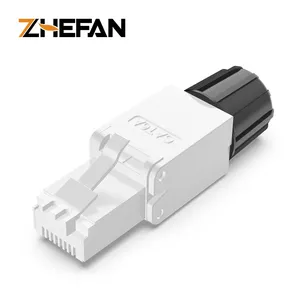 Conector ZHEFAN Rj45 8p8c Cat6 Cat6a Utp Toolless Ethernet Rj45 Conector de rede Modular Plug Rj45 Conectores