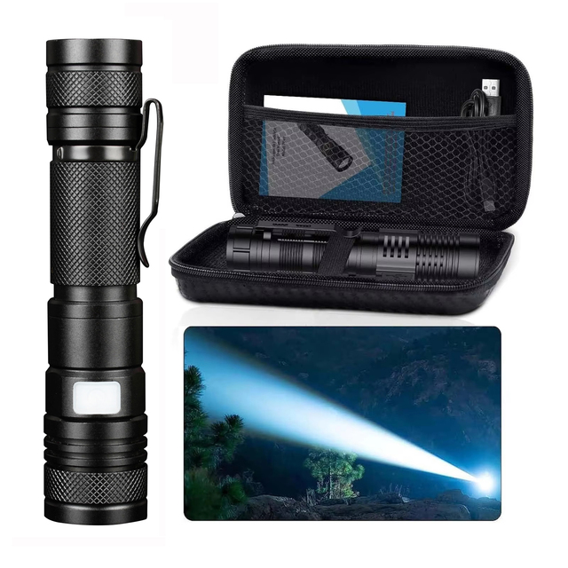 Brightenlux Super Bright ZOOM Flashlight Custom logo Powerful Torch Light Linterna USB White Laser LED Rechargeable Flashlight