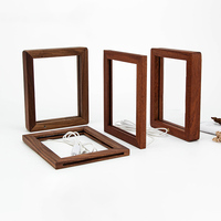 Marco de Fotos de Madera Maciza Ecológico con Luz Nocturna LED Impresa con Serigrafía, Adornos Decorativos Creativos Hechos a Mano para Escritorio