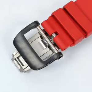 2026 Luxury Men's Automatic Mechanical <b>Watch</b> Carbon Fiber Dial Red <b>Rubber</b> Strap Sport Designer Wristwatch OEM - Product Image 6