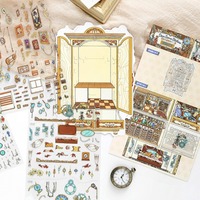 4 autocollants par paquet, série Ma Petite Maison, 42 grandes feuilles d'autocollants de paysages ultra-détails, collage immersif pour la relaxation