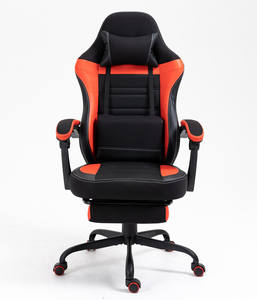 Chaise de joueur tournante personnalisée de haute qualité siège de jeu d'ordinateur en cuir synthétique inclinable pivotant avec repose-pieds chaise de bureau - Product Image 3