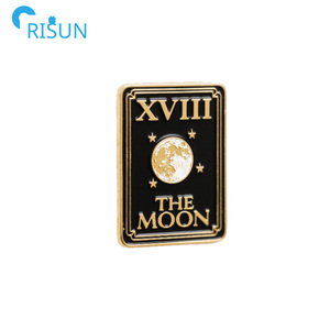 Gros Dark Punk Tarot émail épinglette Logo personnalisé ensemble soleil lune oiseau Lion étoile Justice mort Tarot cartes épingles Badge broche - Product Image 3