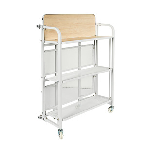 3 Tier Steel Trolley Cart Organizer Eco-Friendly Multifunction Modern Hotel Medical <b>Tea</b> Food Trolley - Product Image 4