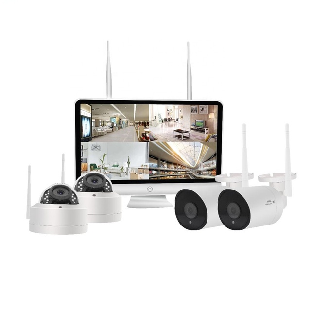 hd Wifi Ip Cameras P2p Home Nvr Kits 4ch H.265 2MP 3MP LCD NVR COMBO Wireless Kit Indoor and Outdoor