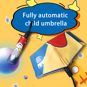 ร่มพับสามทบและมือจับพลาสติกสำหรับเด็กร่มผ้าอัตโนมัติ8K ดีไซน์การ์ตูน - Product Image 4