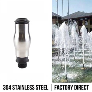 Fuente de Columna Burbujeante de 1 Pulgada con Boquilla de Acero Inoxidable, Moderna, para Jardín, Paisajismo, Montaje en Suelo, para Fiestas al Aire Libre, Acabado Metálico - Product Image 1