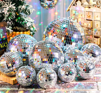 LUYI - Vente en gros de boules de Noël en verre de qualité supérieure, décorations suspendues, 10 cm-100 cm, boule disco géante argentée et noire
