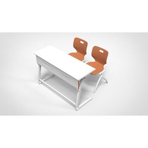Bureau et chaise d'étudiant en alliage d'aluminium de type voile, pour l'école, avec fonction de démontage - Product Image 3