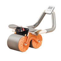 Soporte para Codos, Rueda Abdominal de Acero PP con Rebote Automático, Equipo de Ejercicio Abdominal para Quemar Grasa y Adelgazar el Abdomen, Equipo de Fitness para el Hogar