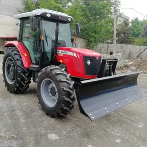 used tractor for agriculture massey ferguson 120HP 4x4WD agricultural machinery equipment with dozer blade