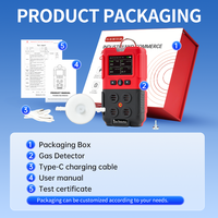 Détecteur portable de gaz toxiques pour espaces confinés multi-gaz (H2O2, ETO, CS2, COCL2, HF, HCL, HCN, NO, CLO2, VOC), O2, LEL, H2S, CO, 4 gaz