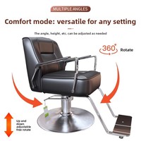 Chaise de salon de coiffure pivotante et réglable en hauteur pour permanente, coloration et coupe de cheveux, design moderne minimaliste en métal, fabriquée en Chine