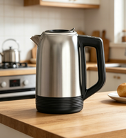 Bouilloire électrique en acier inoxydable de 1,7 L avec une puissance de 3000 W, commande mécanique, arrêt automatique, conception de remplissage facile
