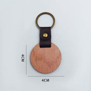 Keychains for Engraving Blanks Keychain for DIY Employee <b>Gifts</b> Craft Leather Blank Wooden Keychains - Product Image 4