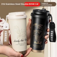 Geschäftsgeschenk Graviertes Logo Maiglöckchen Edelstahl Vakuum-Thermobecher Kältebeständiger Kaffee-Becher Hochwertiger Kinderbecher