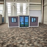 Maison conteneur de luxe à 3 chambres en acier avec espace de vie 3-en-1, bureau pliable et cuisine extérieure pour espace de bureau urbain