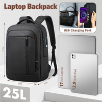 Sac à dos professionnel résistant à l'eau pour homme avec logo personnalisé, idéal pour le travail et les voyages, grande capacité, pour ordinateur portable 17 pouces