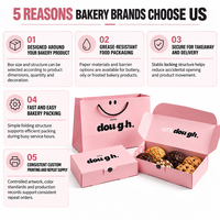 Boîte d'emballage pour boulangerie personnalisée, en papier alimentaire, avec logo, pour biscuits, beignets et pâtisseries