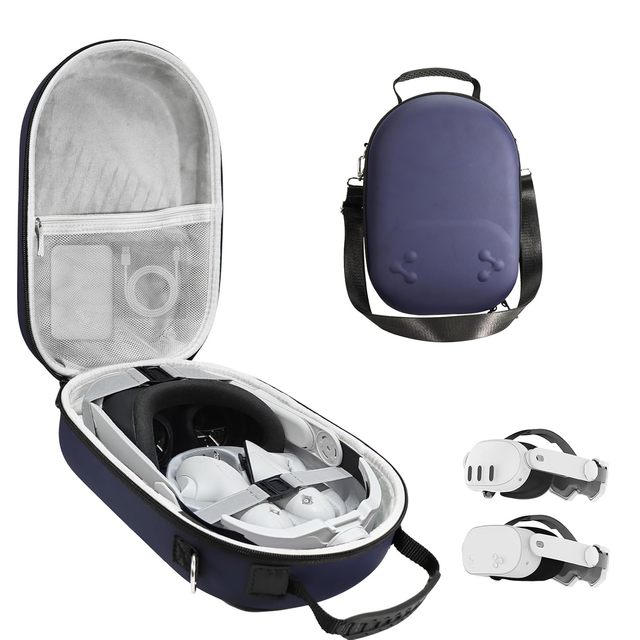 Hard Carrying Case Compatible with Oculus Meta Quest 3/3S,VR Headset Elite Strap and Touch Controller Accessories Carry Case