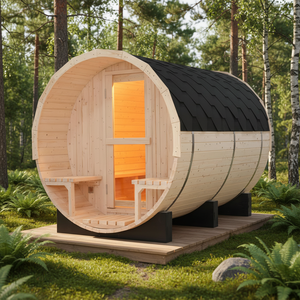 Sauna Exterior para 4 Personas, de Pino Blanco Ecológico, con Vapor Húmedo, Calentador Eléctrico de 6kw con Certificación ETL, Fácil Operación, 1 Año de Garantía - Product Image 1