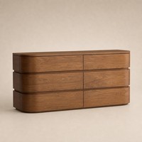 Commode moderne en bois à 6 tiroirs, meuble de rangement, buffet de salon, unité de rangement à tiroirs, meuble