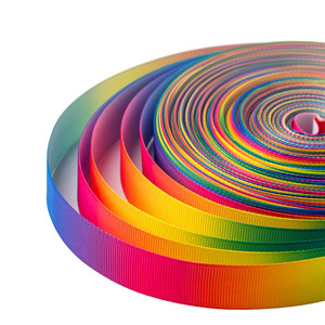 E-Magic Grosgrain Rainbow Gradient <strong>Ribbon</strong> 3/8&quot; 5/8&quot; 1&quot; Custom Heat Transfer <strong>Printed</strong> <strong>Polyester</strong> Gift Wrapping <strong>Ribbon</strong> - Product Image 2