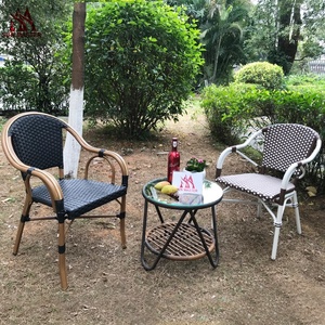 Sillas de comedor apilables de ratán de aluminio para jardín moderno al aire libre, silla de bambú para Hotel, restaurante, muebles de Patio usados - Product Image 4