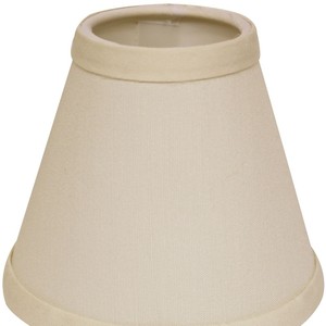 HMS color avorio senza intasamento interno impero paralume di lusso moderno 4 \ "W fondo in bambù tessuto in metallo cono per uso domestico - Product Image 3
