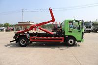 Camion à ordures électrique à grue de levage 4x2 avec bras de grue et benne amovible