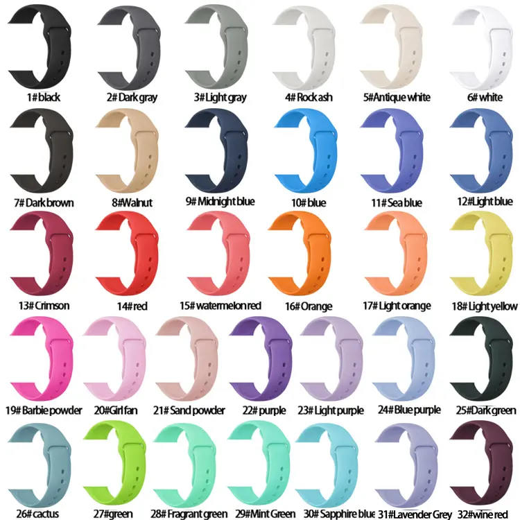 Silicone Replacement Strap Wholesale Price Sport Watch Belt Watch Band Silicone Watches Strap For Apple IWatch 6 SE 38MM 40MM 42MM 44MM Series 5