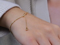 Bracelets et Joncs Élégants en Or Véritable 18 carats avec Perles Akoya Naturelles d'Eau Salée du Japon de 6,5-7 mm et Perles Rondes de 1,4 mm