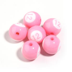 Bricolage populaire matériaux faits à la main trou vertical couleur acrylique perles de billard conception numérique perles faites à la main - Product Image 2