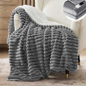 Custom Crystal Mink Heated Velvet <strong>Throw</strong> Blankets Twin Queen <strong>King</strong> <strong>Size</strong> Electric Warm Cold Heating Quilted Industrial Folded - Product Image 6