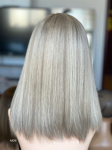 Pelucas Judías de Lujo con Encaje HD, Cabello Humano Europeo Virgen, Liso Sedoso Transparente, 13 Pulgadas, con Reflejos Ceniza, para Mujeres Blancas - Product Image 4