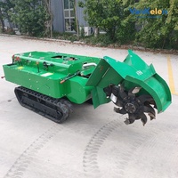 Op afstand bestuurbare crawler-rotorfrees voor boomgaard- en heuvellandbouw, 9-in-1 multifunctionele cultivator met sproeifunctie