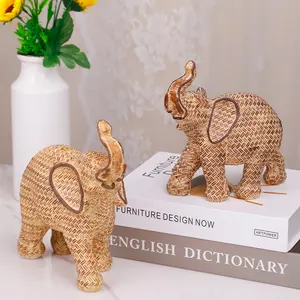Redeco mới đến Retro chiến tranh voi nghệ thuật thủ công bức tượng của voi nhựa voi trang trí cho quà tặng trang trí nội thất