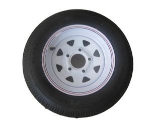 Rueda de <span class=keywords><strong>remolque</strong></span> de radios de 15 pulgadas con neumático radial ST205/75R15 montado, 5 orejetas en patrón de perno de 4,5 "para utilidad, barco, remolques RV - Product Image 3