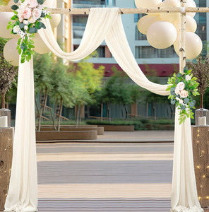 Vente en gros de rideaux en mousseline de soie rideaux transparents pour <span class=keywords><strong>mariage</strong></span> draperie cérémonie décoration <span class=keywords><strong>mariage</strong></span> plafond rideaux en arc - Product Image 5